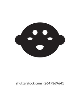 Baby face icon. Rounded baby face with pacifier, perfect for baby care or parenting content.