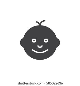 Baby face icon vector, filled flat sign, solid pictogram isolated on white. Symbol, logo illustration