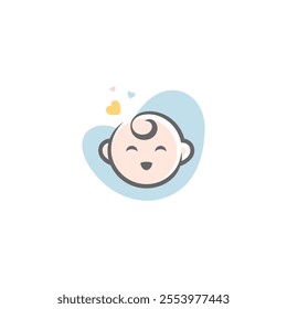 baby face mascot logo sleeping cloud comfortably. Sweet dream illustrations. cute baby sleep