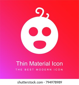 Baby face red and pink gradient material white icon minimal design
