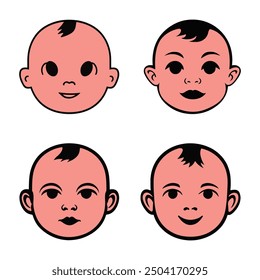 Baby face vector art illustration