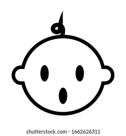 ilustración simple del vector de la cara del bebé aislada en fondo blanco