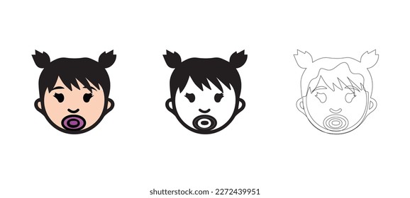 baby face vector type icon