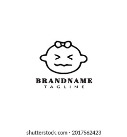 baby faces cartoon logo icon design template modern vector