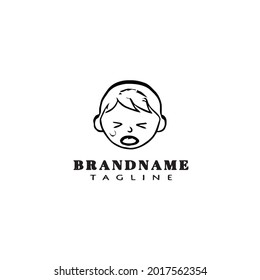 baby faces simple logo icon design template modern vector illustration