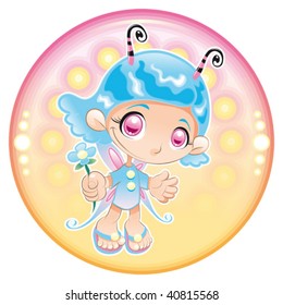 Baby Fairy. Cartoon and vector illustration