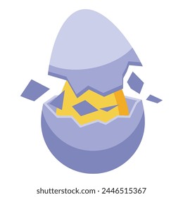 Baby farm icon isometric vector. Chick egg. Bird hen