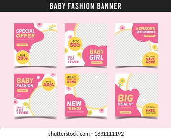 Baby Fashion Banner For Social Media Post Template