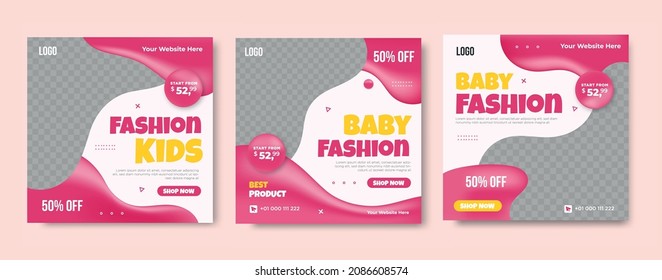 baby fashion with cute liquid red color for social media post