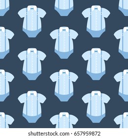 Baby fashion pattern on the blue background. Vector illustration