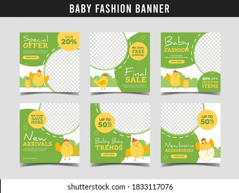 Baby Fashion Sale Banner For Social Media Post Template