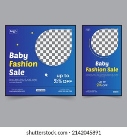 Baby fashion sale social media banner, baby social media post and baby social media story design, Usable for kids clothe post, story, flyer, banner.