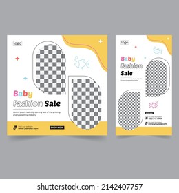 baby fashion sale social media banner, baby social media post and baby social media story design, Usable for kids clothe post, story, flyer, banner.