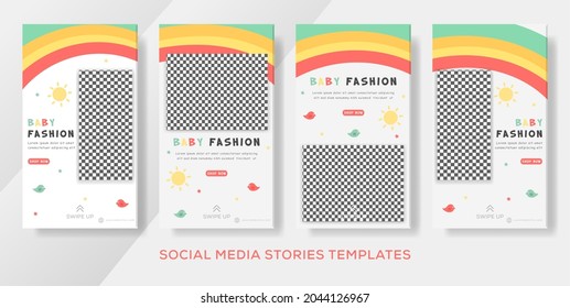 Baby Fashion Sale Stories Post For Media Social Banner Template. Premium Vector