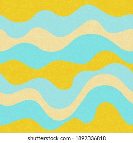 Baby fashion wavy seamless pattern. Marine waves flow doodle vector. Summer wavy stripes childish fabric print. Abstract leaner ribbons candy pattern. Geometric texture design.
