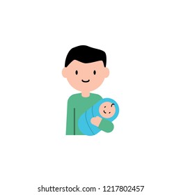baby, father cartoon icon. Element of family cartoon icon for mobile concept and web apps. Detailed baby, father icon can be used for web and mobile