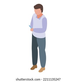 Baby father icon isometric vector. Dad newborn. Parent care