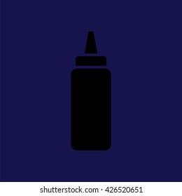 Baby feed bottle vector icon. Blue background
