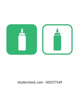 Baby feed bottle vector icon. Green and white