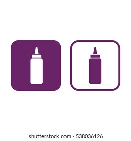 Baby feed bottle vector icon. Purple and white