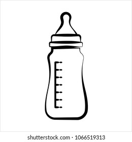 Bebé Alimentador de Botella Diseño Vector Ilustración de Arte