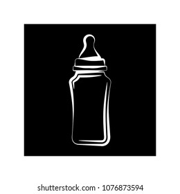 Bebé Alimentador de Botella Diseño Vector Ilustración de Arte