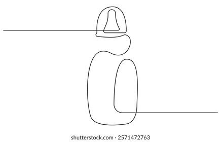 Baby feeder bottle one continuous line drawing concept of baby care minimalist