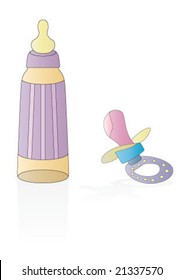 Baby feeder bottle and pacifier