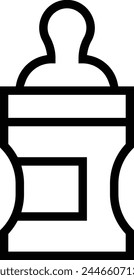 Symbol für die Babyzuführung. Dünnes lineares Design isoliert auf weißem Hintergrund