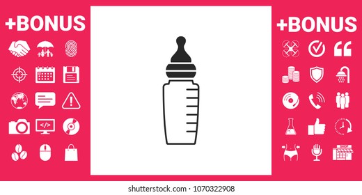 Baby feeding bottle icon