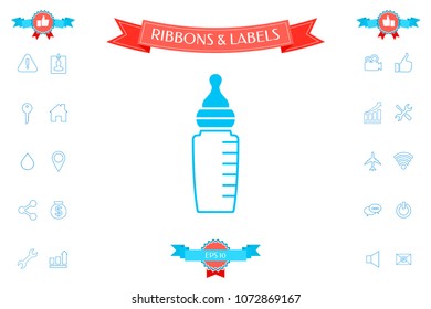 Baby feeding bottle icon