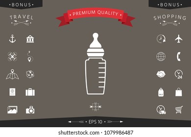 Baby feeding bottle icon