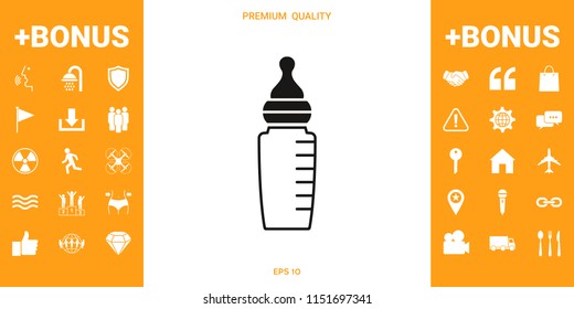 Baby feeding bottle icon