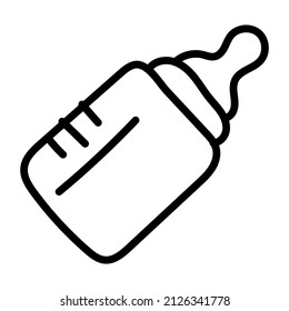 Baby Feeding Bottle Icon, Editable Vector

