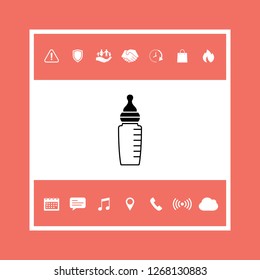 Baby feeding bottle icon. Graphic elements for your design