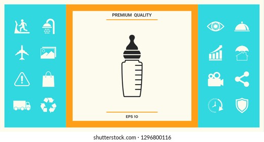 Baby feeding bottle icon. Graphic elements for your design