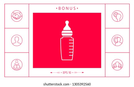 Baby feeding bottle icon. Graphic elements for your design
