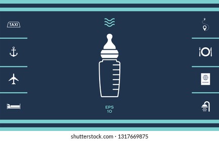 Baby feeding bottle icon. Graphic elements for your design
