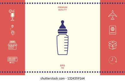 Baby feeding bottle icon. Graphic elements for your design