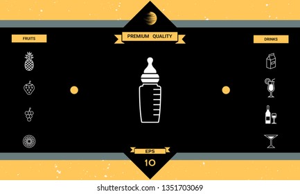 Baby feeding bottle icon. Graphic elements for your design