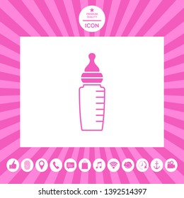 Baby feeding bottle icon. Graphic elements for your design