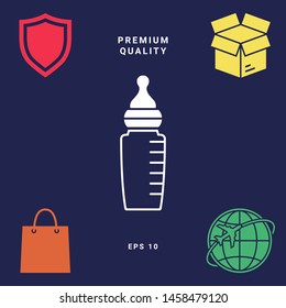 Baby feeding bottle icon. Graphic elements for your design