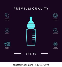 Baby feeding bottle icon. Graphic elements for your design
