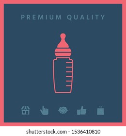 Baby feeding bottle icon. Graphic elements for your design