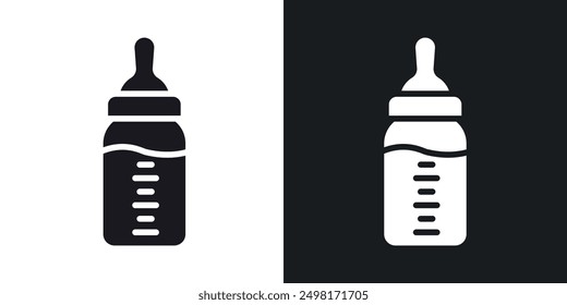 Icono de la botella de alimentación del bebé en estilo sólido