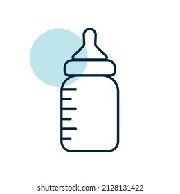 Baby feeding bottle isolated vector icon. Graph symbol for children and newborn babies web site and apps design, logo, app, UI