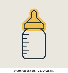 Baby feeding bottle isolated vector icon. Graph symbol for children and newborn babies web site and apps design, logo, app, UI