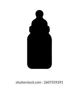 Baby feeding bottle silhouette vector flat illustration design.