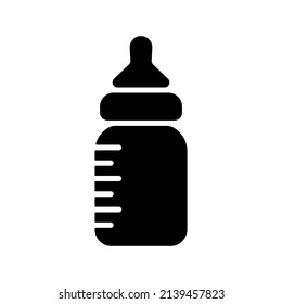 Icono de glifo vector de botella de alimentación para bebés. Símbolo gráfico para niños y recién nacidos sitio web y diseño de aplicaciones, logotipo, aplicación, interfaz de usuario