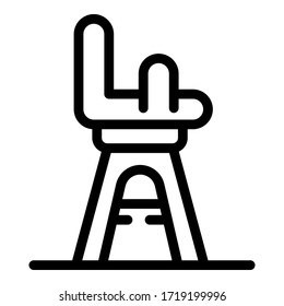 Baby feeding chair icon. Outline baby feeding chair vector icon for web design isolated on white background
